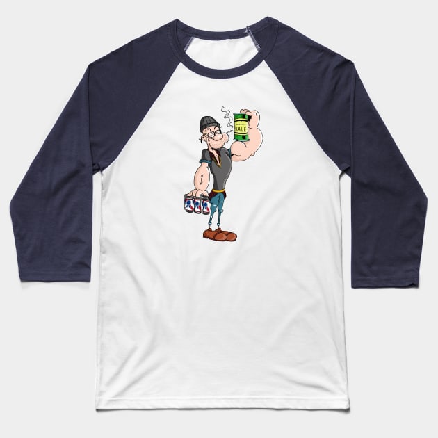 Hipster Popeye Baseball T-Shirt by mattlassen